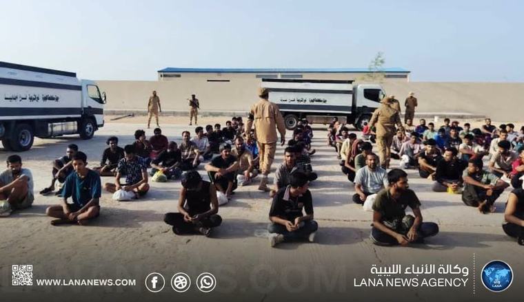 مكافحة الهجرة بسرت تواصل إجراءات ترحيل المهاجرين