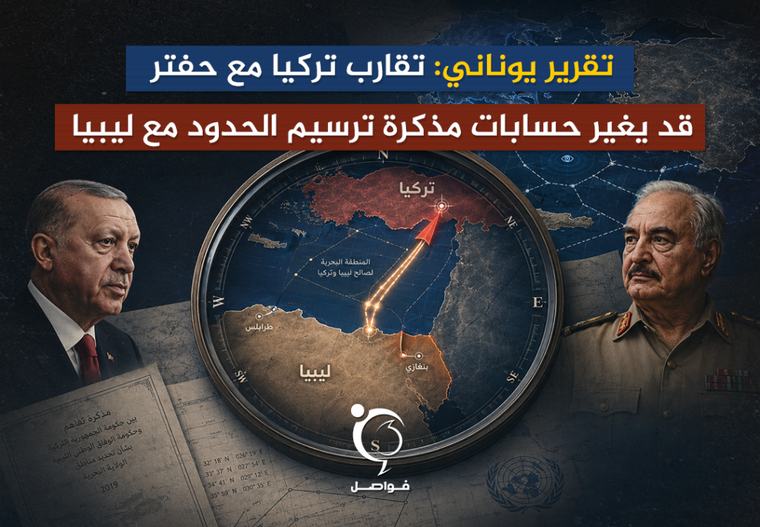 تقرير يوناني: تقارب تركيا مع حفتر قد يغير حسابات مذكرة ترسيم الحدود مع ليبيا