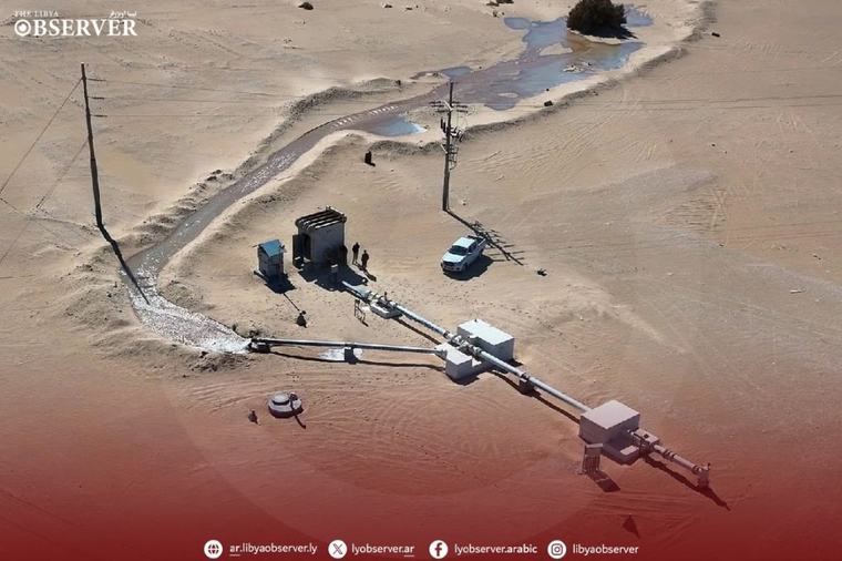 النهر الصناعي يعلن بدء ضخ المياه إلى مدن الجبل الغربي